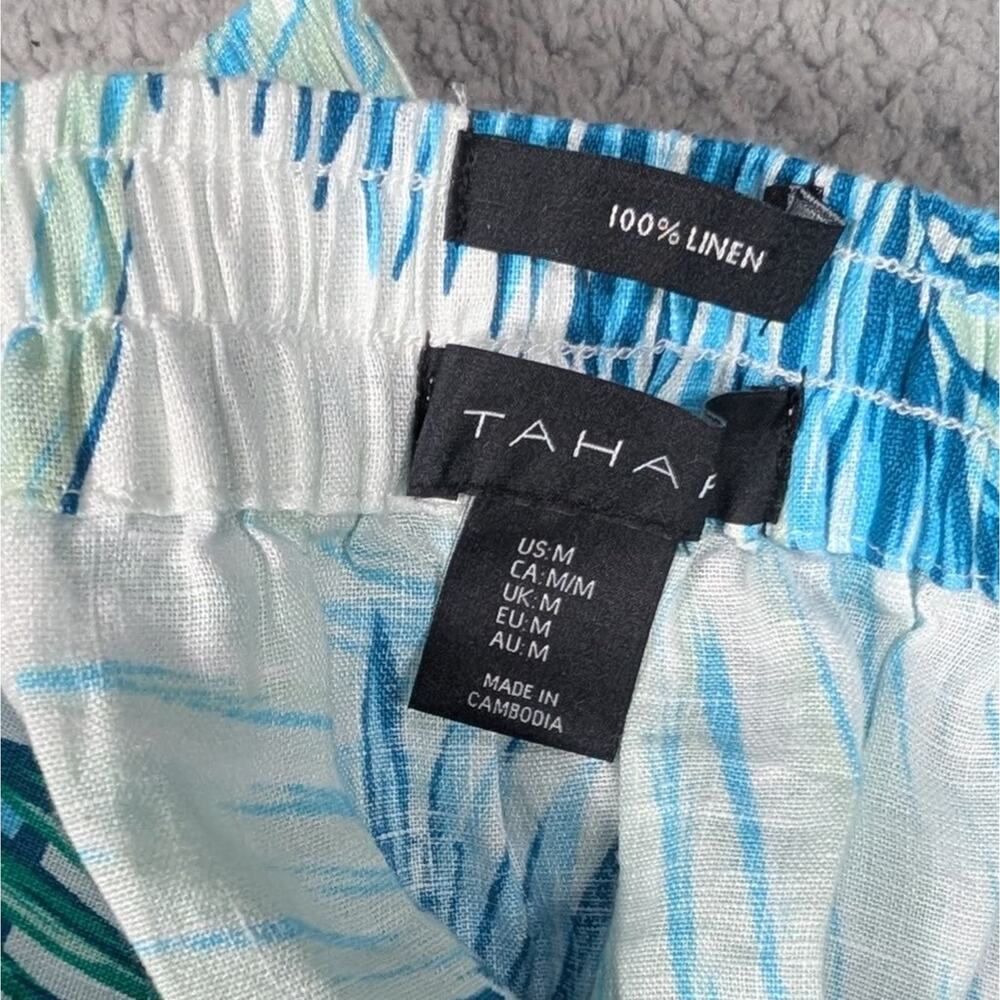 Tahari Skirt Womens Medium Palm Leaf Print Linen Wrap Midi Summer Beach Casual - Picture 6 of 6